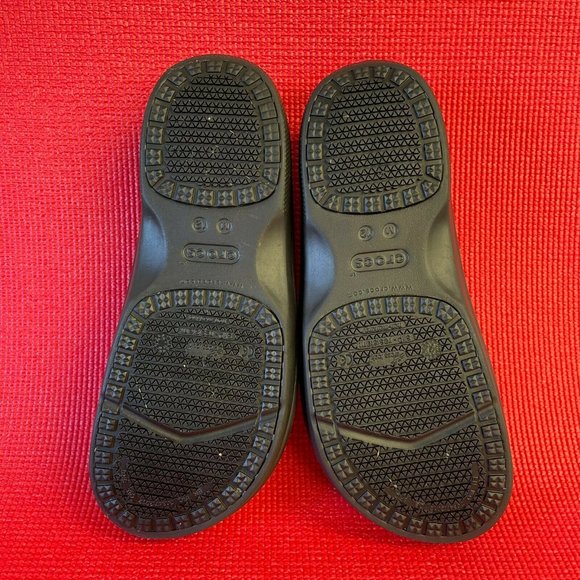 Crocs Mens Leather Round Toe Low Top Slip On Black Casual Clogs Shoes Size 12 main image 5